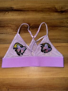 Lilac Butterfly Mesh Bralette - Body Rage